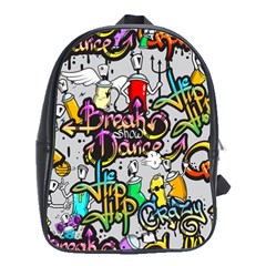 Hip Hop Background School Bag (large) by Wegoenart