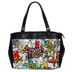 Hip Hop Background Oversize Office Handbag (2 Sides)