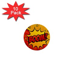 Explosion Boom Pop Art Style 1  Mini Buttons (10 Pack)  by Wegoenart