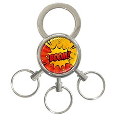 Explosion Boom Pop Art Style 3-ring Key Chain by Wegoenart