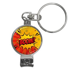 Explosion Boom Pop Art Style Nail Clippers Key Chain by Wegoenart