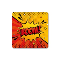 Explosion Boom Pop Art Style Square Magnet by Wegoenart