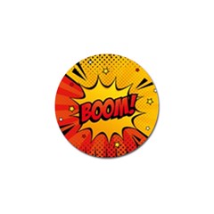 Explosion Boom Pop Art Style Golf Ball Marker by Wegoenart