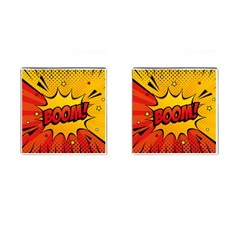 Explosion Boom Pop Art Style Cufflinks (square) by Wegoenart