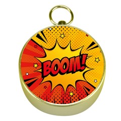 Explosion Boom Pop Art Style Gold Compasses by Wegoenart