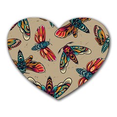 Tattoos Colorful Seamless Pattern Heart Mousepad by Wegoenart