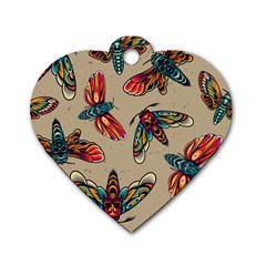 Tattoos Colorful Seamless Pattern Dog Tag Heart (two Sides)