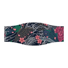 Japanese Wave Koi Illustration Seamless Pattern Stretchable Headband by Wegoenart