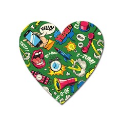 Pop Art Colorful Seamless Pattern Heart Magnet by Wegoenart