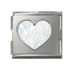 Abstract Colorful Topographic Map Design Vector Mega Link Heart Italian Charm (18mm) by Wegoenart