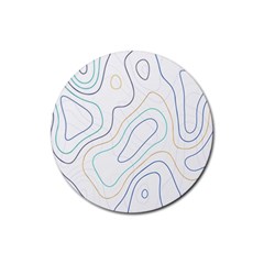 Abstract Colorful Topographic Map Design Vector Rubber Round Coaster (4 Pack) by Wegoenart