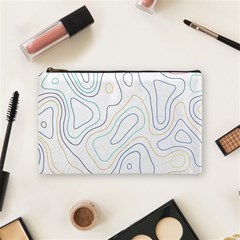 Abstract Colorful Topographic Map Design Vector Cosmetic Bag (medium) by Wegoenart