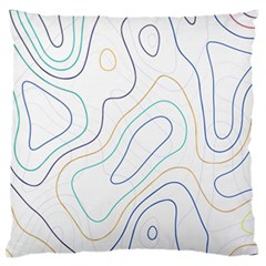 Abstract Colorful Topographic Map Design Vector Large Flano Cushion Case (one Side) by Wegoenart