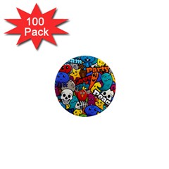 Graffiti Characters Seamless Pattern 1  Mini Magnets (100 Pack)  by Wegoenart