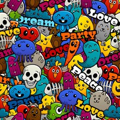 Graffiti Characters Seamless Pattern Play Mat (square) by Wegoenart