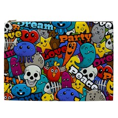 Graffiti Characters Seamless Pattern Cosmetic Bag (xxl) by Wegoenart