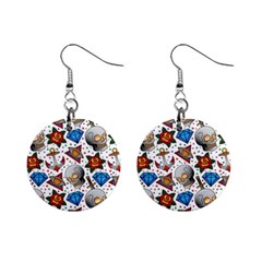 Full Color Flash Tattoo Patterns Mini Button Earrings by Wegoenart