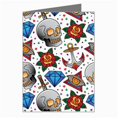 Full Color Flash Tattoo Patterns Greeting Card by Wegoenart