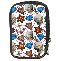 Full Color Flash Tattoo Patterns Compact Camera Leather Case by Wegoenart