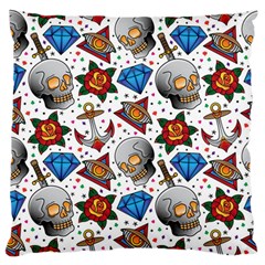 Full Color Flash Tattoo Patterns Standard Flano Cushion Case (one Side) by Wegoenart