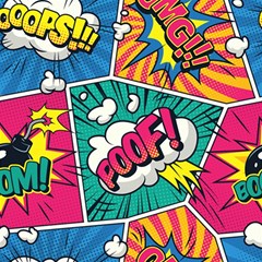 Comic Colorful Seamless Pattern Play Mat (rectangle)