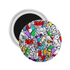 Graffit Characters Seamless Pattern Art 2.25  Magnets