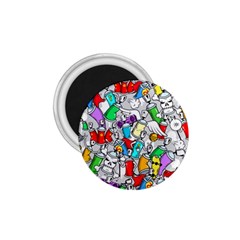 Graffit Characters Seamless Pattern Art 1.75  Magnets