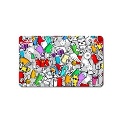 Graffit Characters Seamless Pattern Art Magnet (Name Card)