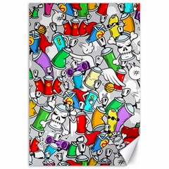 Graffit Characters Seamless Pattern Art Canvas 12  x 18 