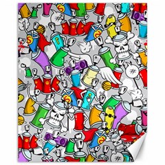 Graffit Characters Seamless Pattern Art Canvas 11  x 14 