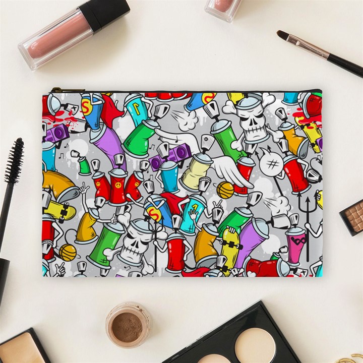 Graffit Characters Seamless Pattern Art Cosmetic Bag (Large)