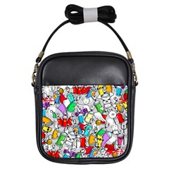 Graffit Characters Seamless Pattern Art Girls Sling Bag