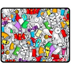 Graffit Characters Seamless Pattern Art Fleece Blanket (Medium) 