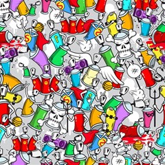 Graffit Characters Seamless Pattern Art Play Mat (Square)