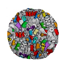 Graffit Characters Seamless Pattern Art Standard 15  Premium Round Cushions