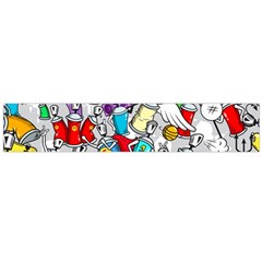 Graffit Characters Seamless Pattern Art Large Flano Scarf  by Wegoenart