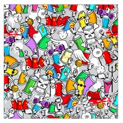 Graffit Characters Seamless Pattern Art Square Satin Scarf (36  X 36 ) by Wegoenart