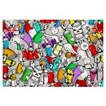 Graffit Characters Seamless Pattern Art Banner and Sign 6  x 4  Front