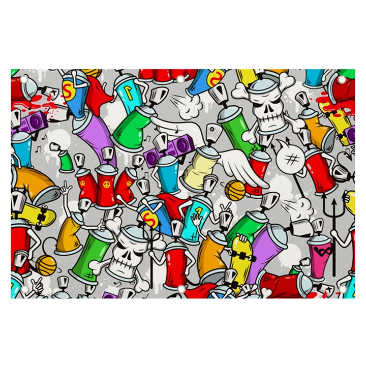 Graffit Characters Seamless Pattern Art Banner and Sign 6  x 4 