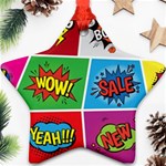 Pop Art Comic Vector Speech Cartoon Bubbles Popart Style With Humor Text Boom Bang Bubbling Expressi Star Ornament (Two Sides) Front