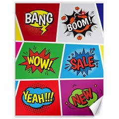 Pop Art Comic Vector Speech Cartoon Bubbles Popart Style With Humor Text Boom Bang Bubbling Expressi Canvas 18  X 24  by Wegoenart