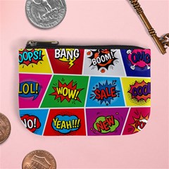 Pop Art Comic Vector Speech Cartoon Bubbles Popart Style With Humor Text Boom Bang Bubbling Expressi Mini Coin Purse by Wegoenart