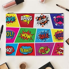 Pop Art Comic Vector Speech Cartoon Bubbles Popart Style With Humor Text Boom Bang Bubbling Expressi Cosmetic Bag (xl) by Wegoenart