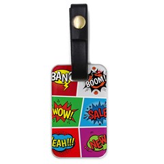 Pop Art Comic Vector Speech Cartoon Bubbles Popart Style With Humor Text Boom Bang Bubbling Expressi Luggage Tag (one Side) by Wegoenart