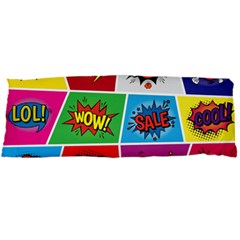 Pop Art Comic Vector Speech Cartoon Bubbles Popart Style With Humor Text Boom Bang Bubbling Expressi Body Pillow Case Dakimakura (two Sides) by Wegoenart