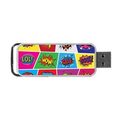 Pop Art Comic Vector Speech Cartoon Bubbles Popart Style With Humor Text Boom Bang Bubbling Expressi Portable Usb Flash (one Side) by Wegoenart