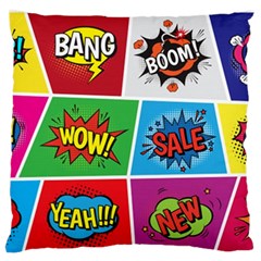 Pop Art Comic Vector Speech Cartoon Bubbles Popart Style With Humor Text Boom Bang Bubbling Expressi Standard Flano Cushion Case (two Sides) by Wegoenart