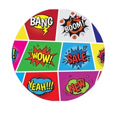 Pop Art Comic Vector Speech Cartoon Bubbles Popart Style With Humor Text Boom Bang Bubbling Expressi Mini Round Pill Box (pack Of 3) by Wegoenart