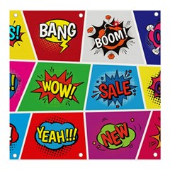 Pop Art Comic Vector Speech Cartoon Bubbles Popart Style With Humor Text Boom Bang Bubbling Expressi Banner And Sign 3  X 3  by Wegoenart