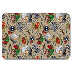 Tattoo Pattern Large Doormat by Wegoenart